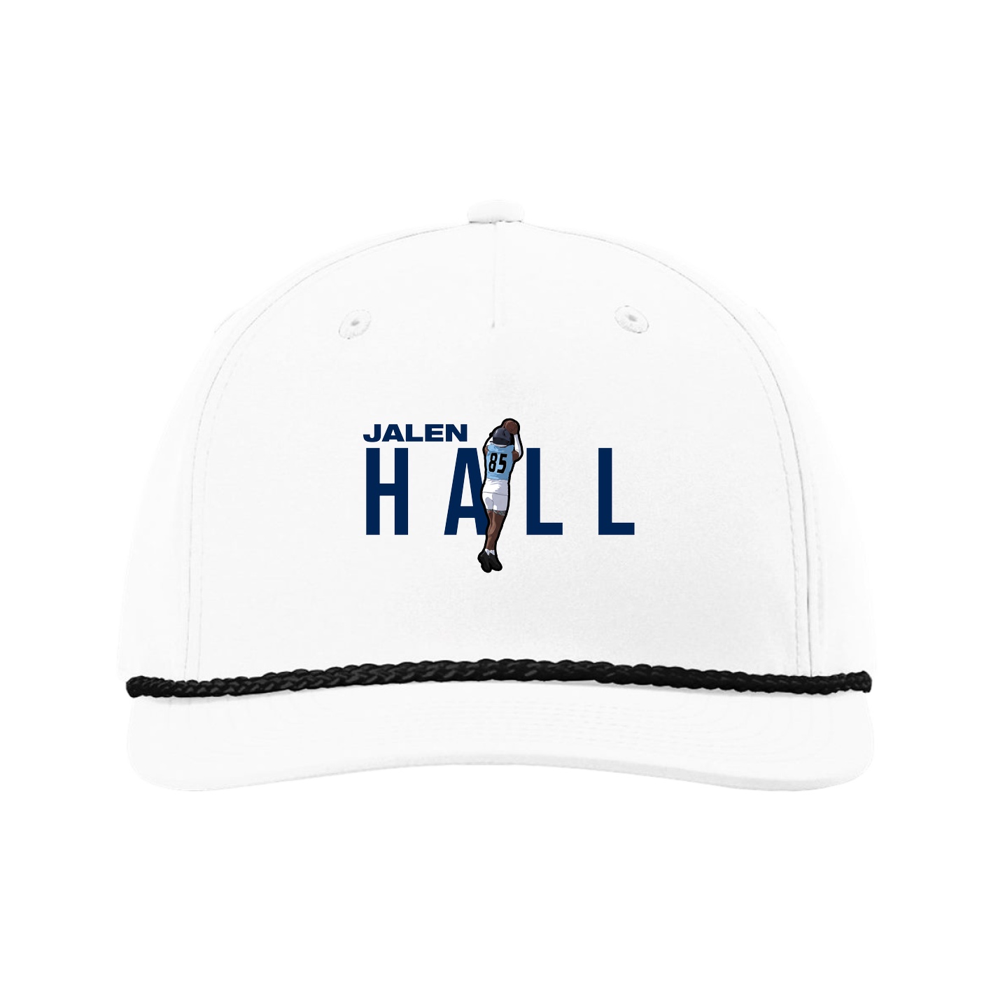 Five-Panel Classic Rope Cap — Player Name in White