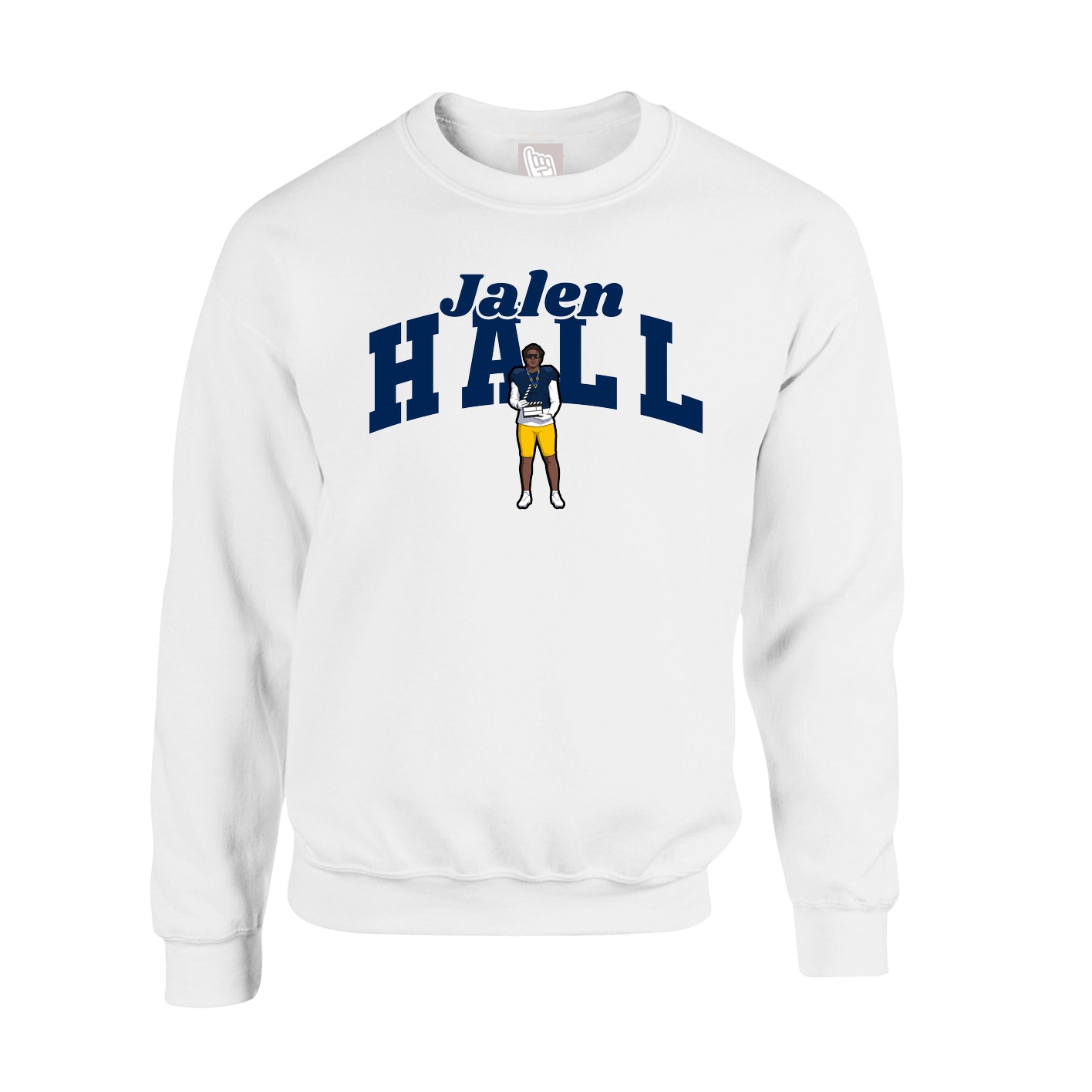 Fleece Crew — Signature Arch in White