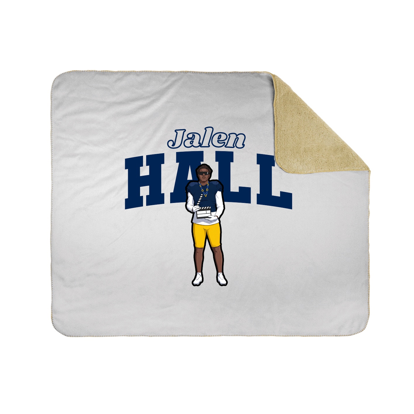 Throw Blanket — Name Arch in White