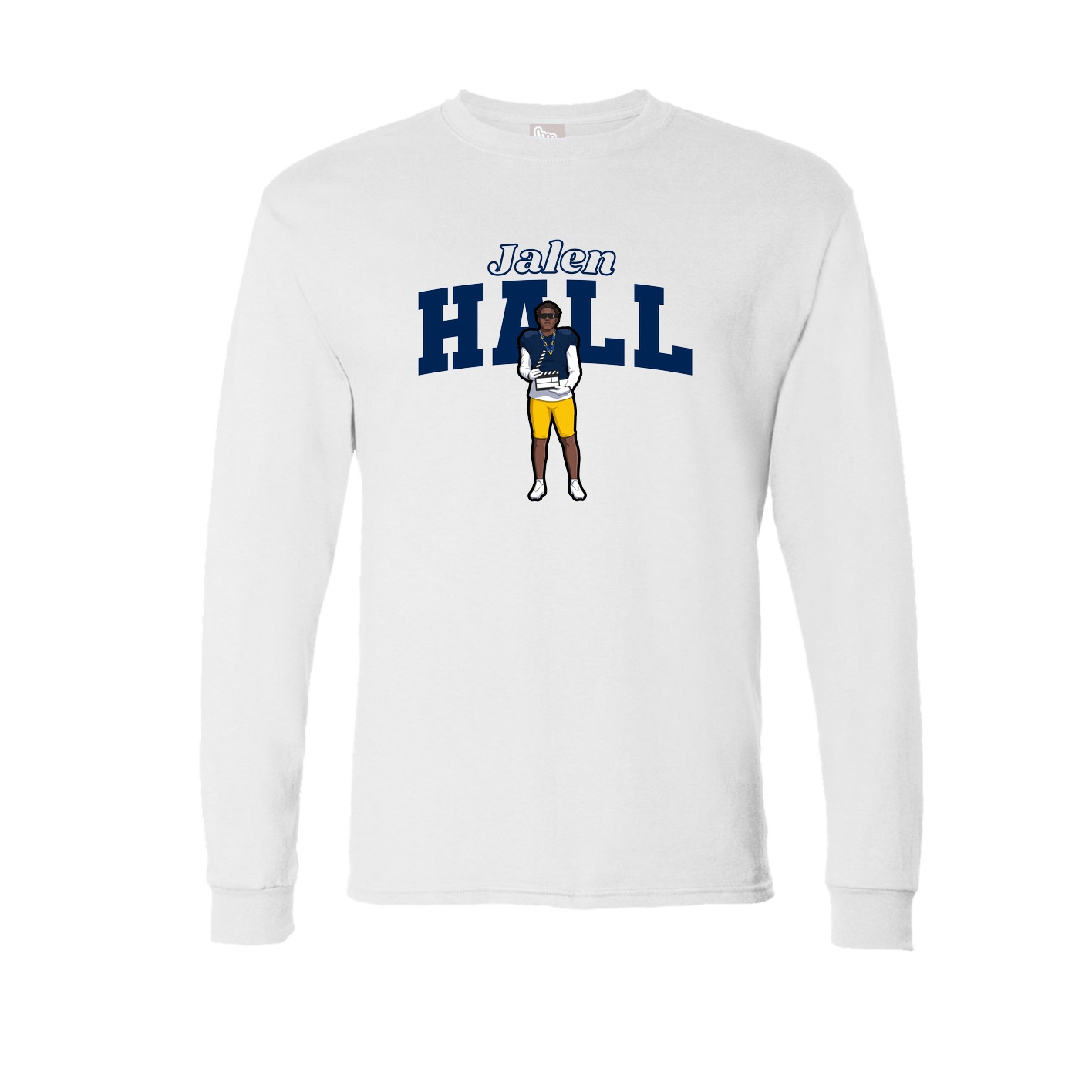 Long Sleeve Tee — Name Arch in White