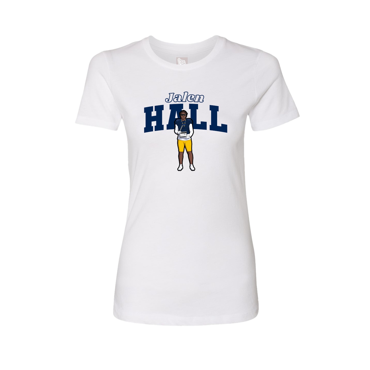 Fitted Women's Tee — Name Arch in White