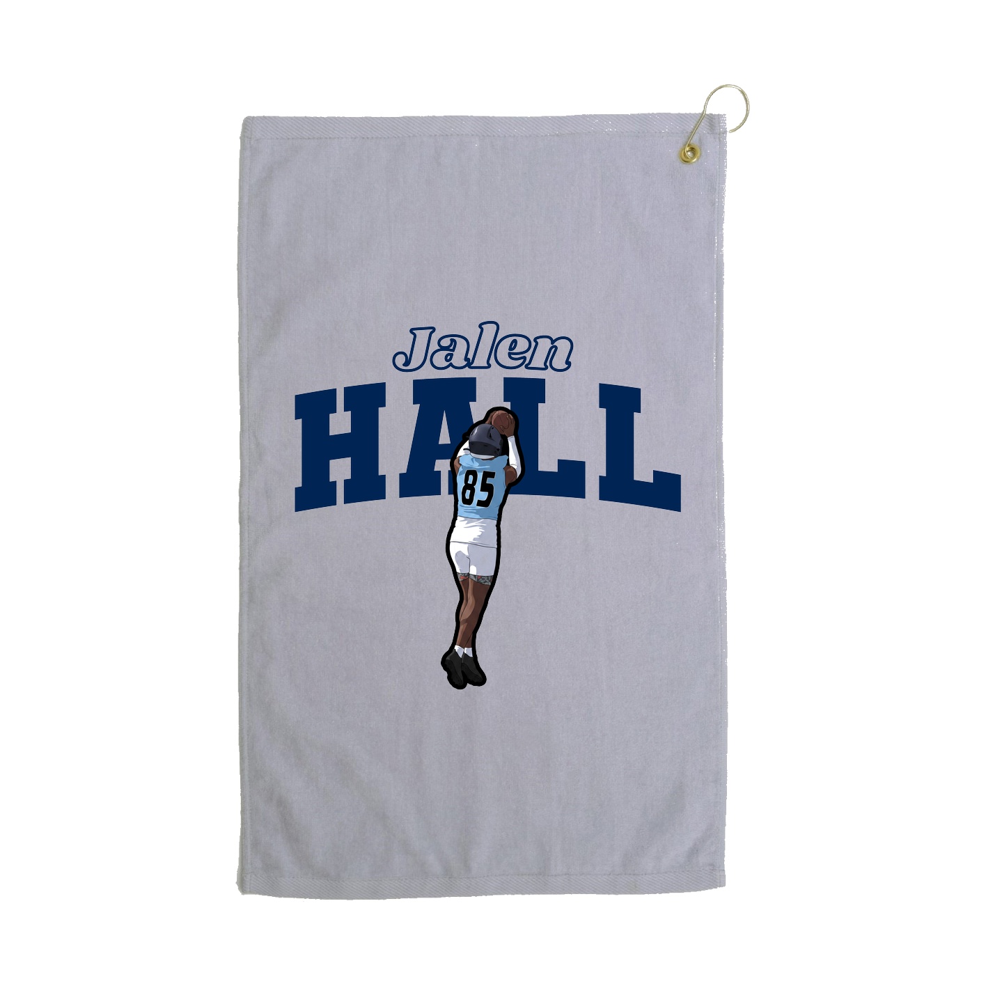 Golf Towel — Name Arch in Grey