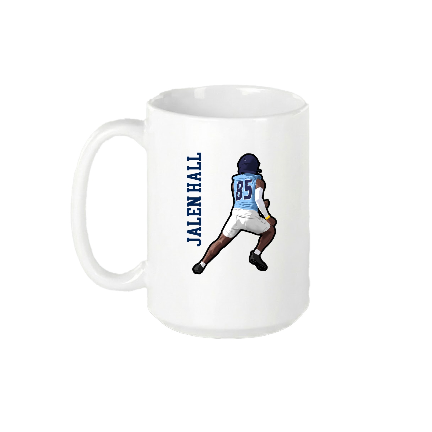 15oz Coffee Mug — Name Vertical in White
