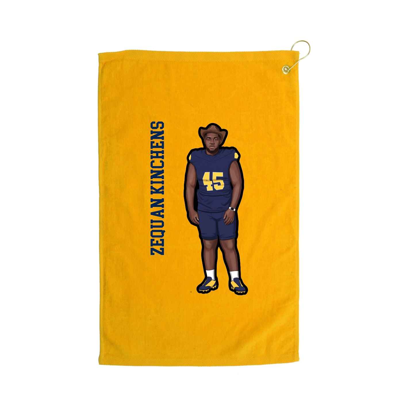Golf Towel — Name Vertical in Gold