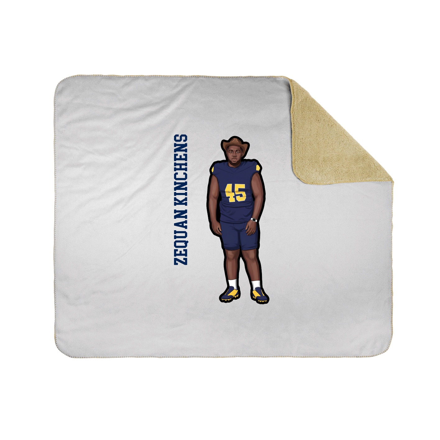 Throw Blanket — Name Vertical in White