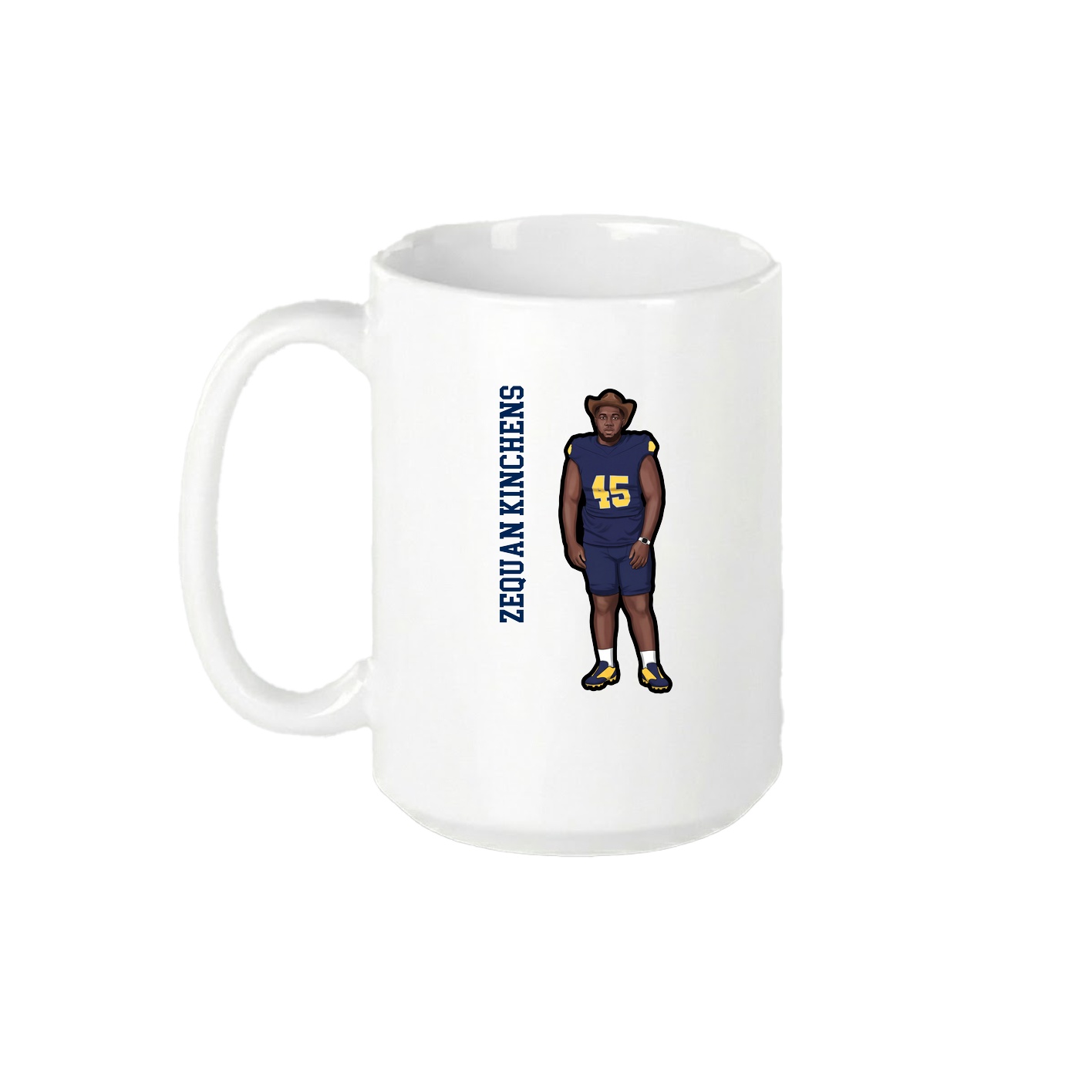 15oz Coffee Mug — Name Vertical in White