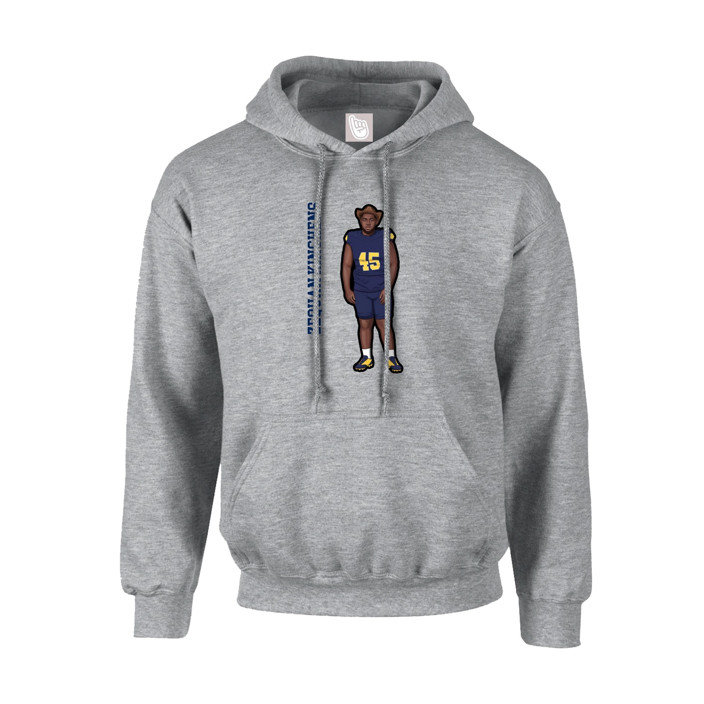 Hoodie — Name Vertical in Grey