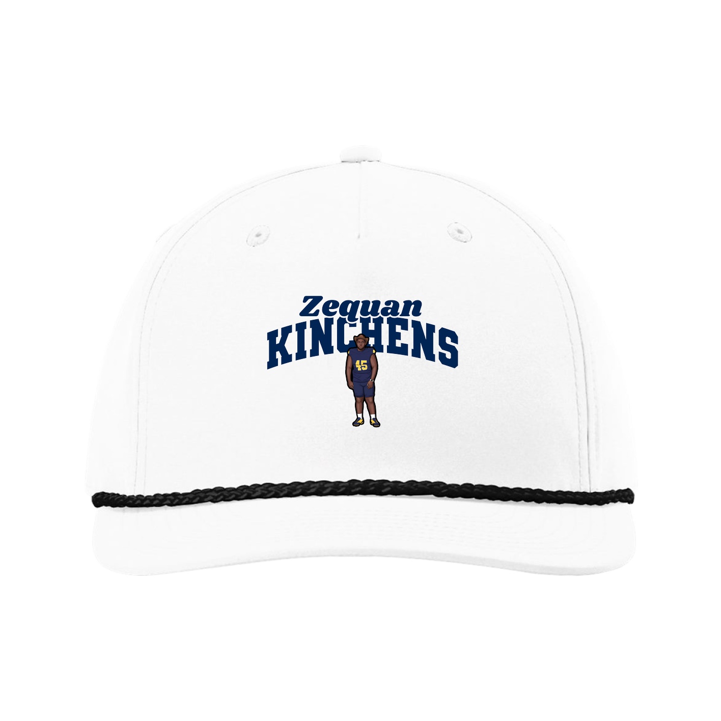 Five-Panel Classic Rope Cap — Signature Arch in White