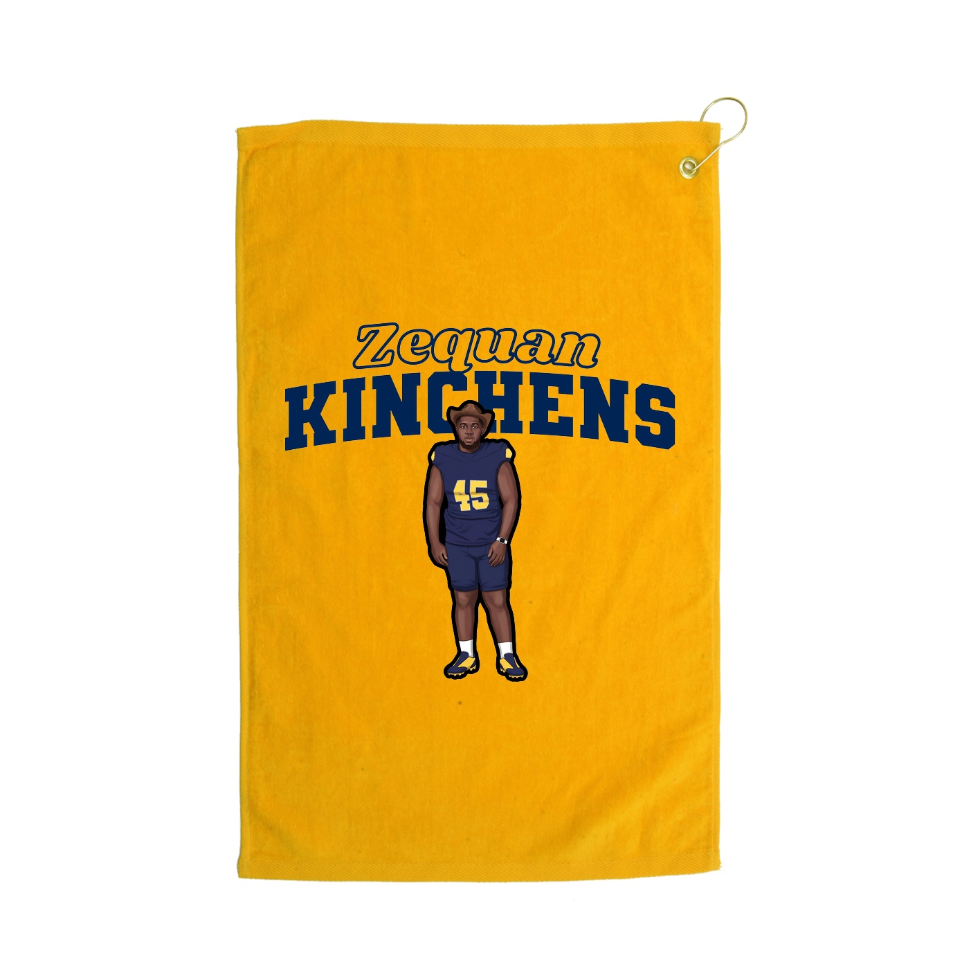 Golf Towel — Name Arch in Gold