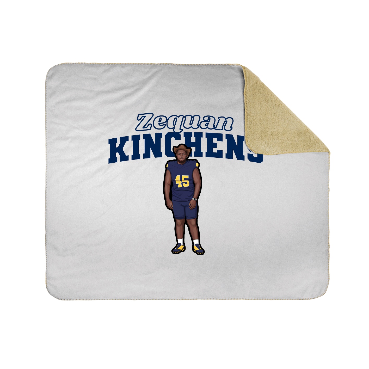 Throw Blanket — Name Arch in White