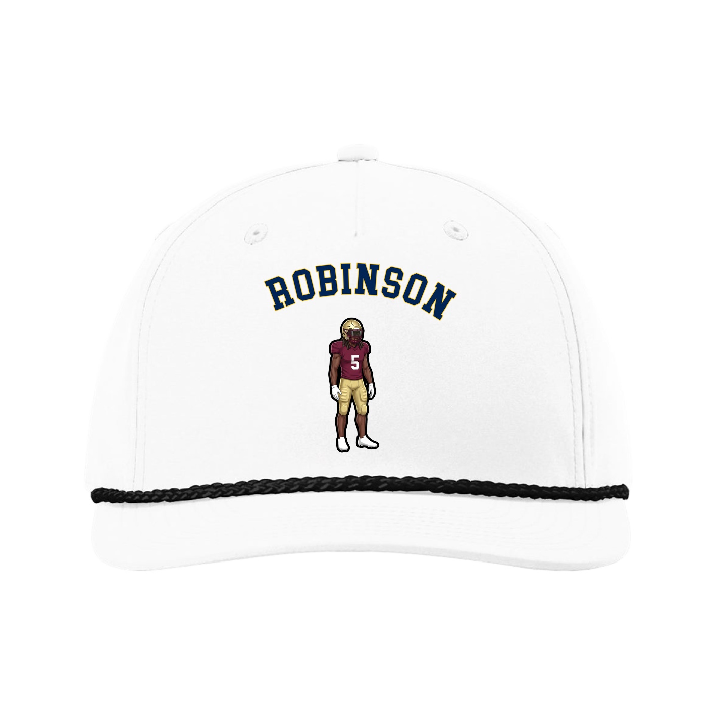 Five-Panel Classic Rope Cap — Shirsey Arch in White