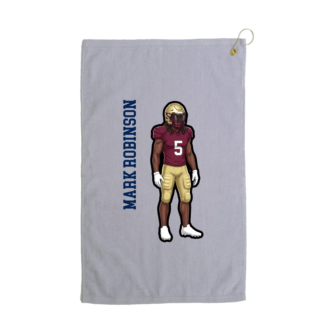 Golf Towel — Name Vertical in Grey