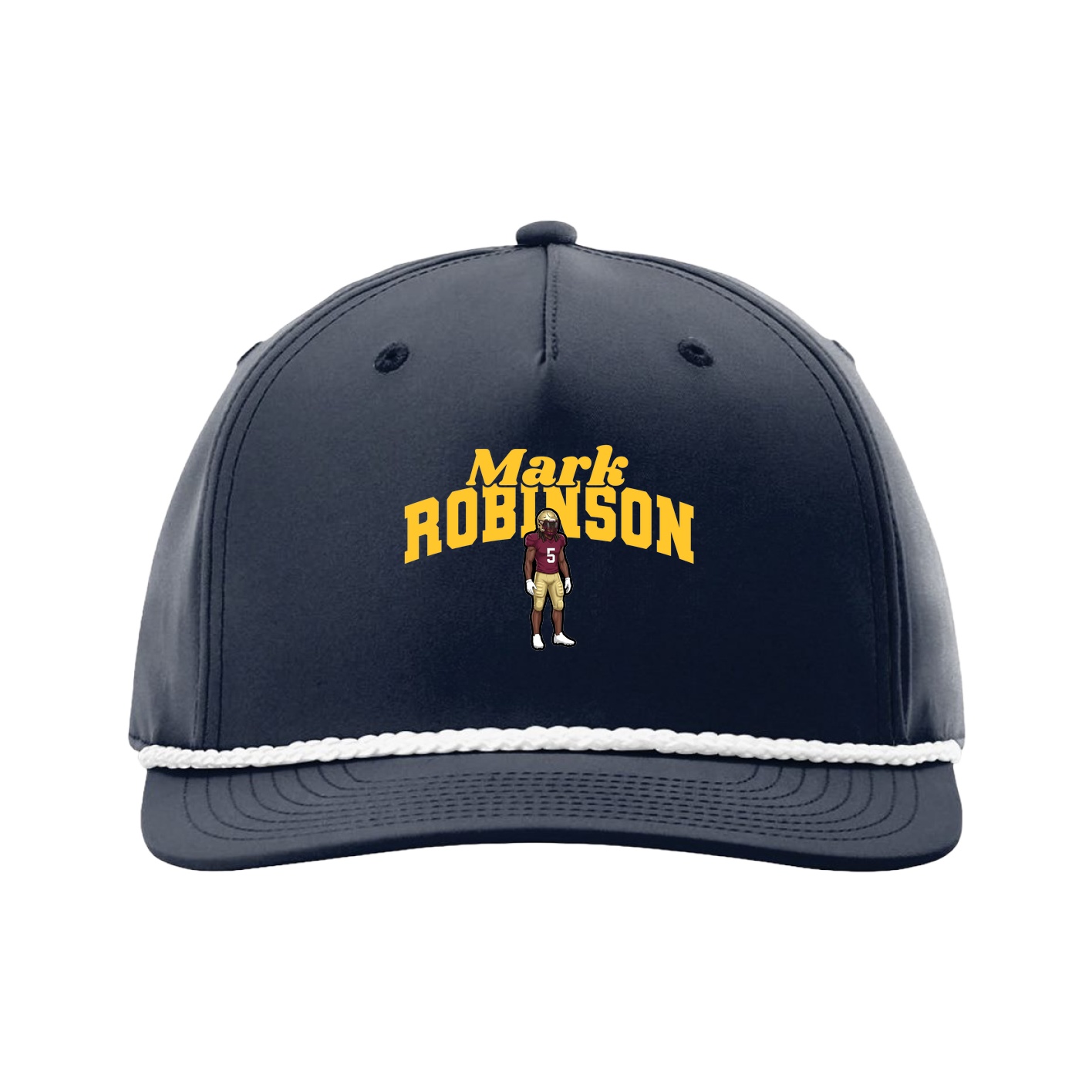 Five-Panel Classic Rope Cap — Signature Arch in Navy