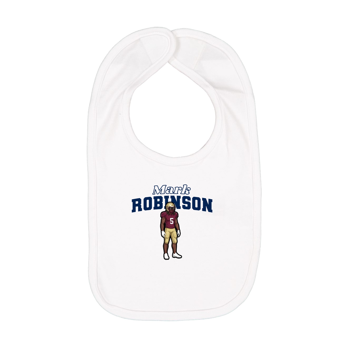 Infant Bib — Name Arch in White