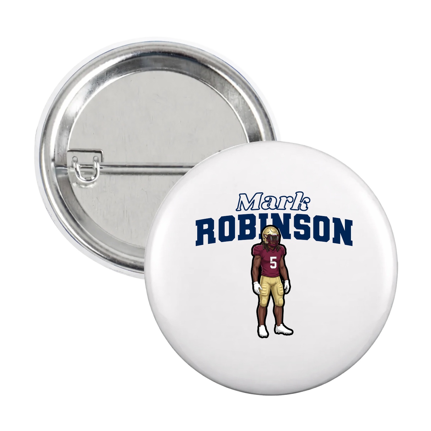Game Day Button — Name Arch in White