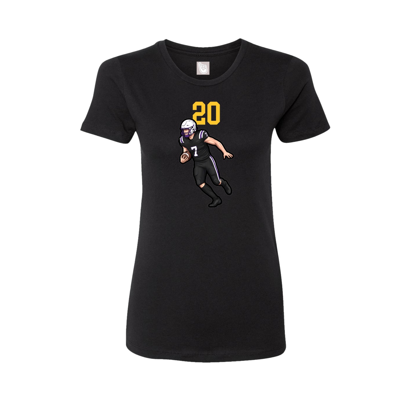 Fitted Women's Tee — Number Top in Black