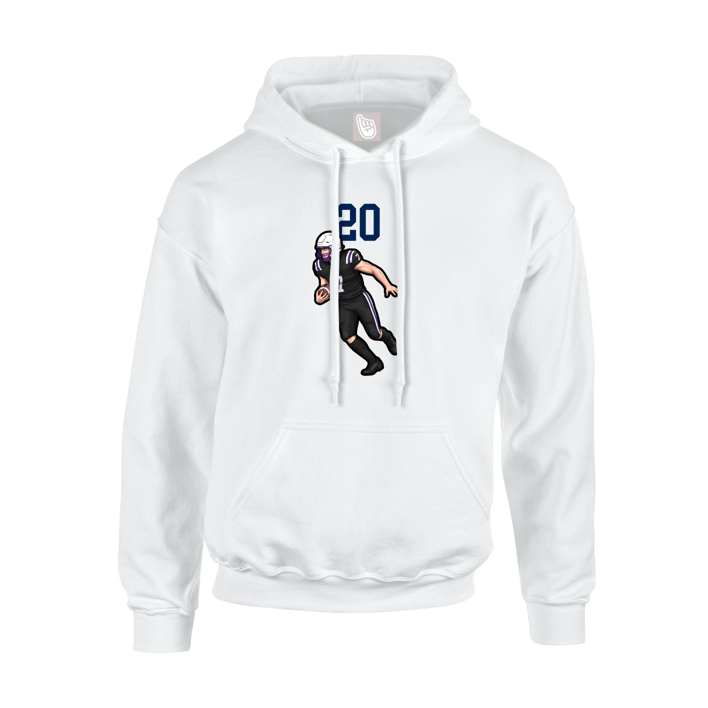 Hoodie — Number Top in White