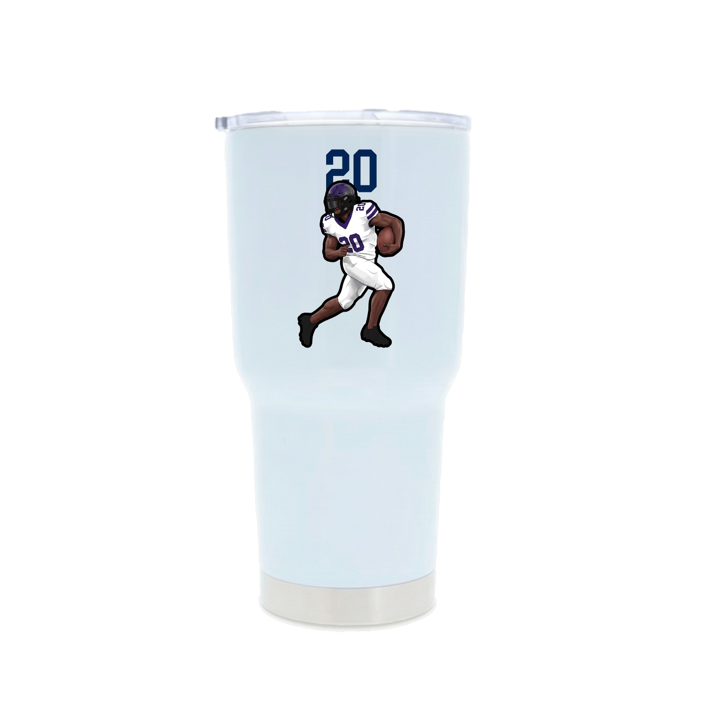 30oz Stainless Steel Tumbler — Number Top in White