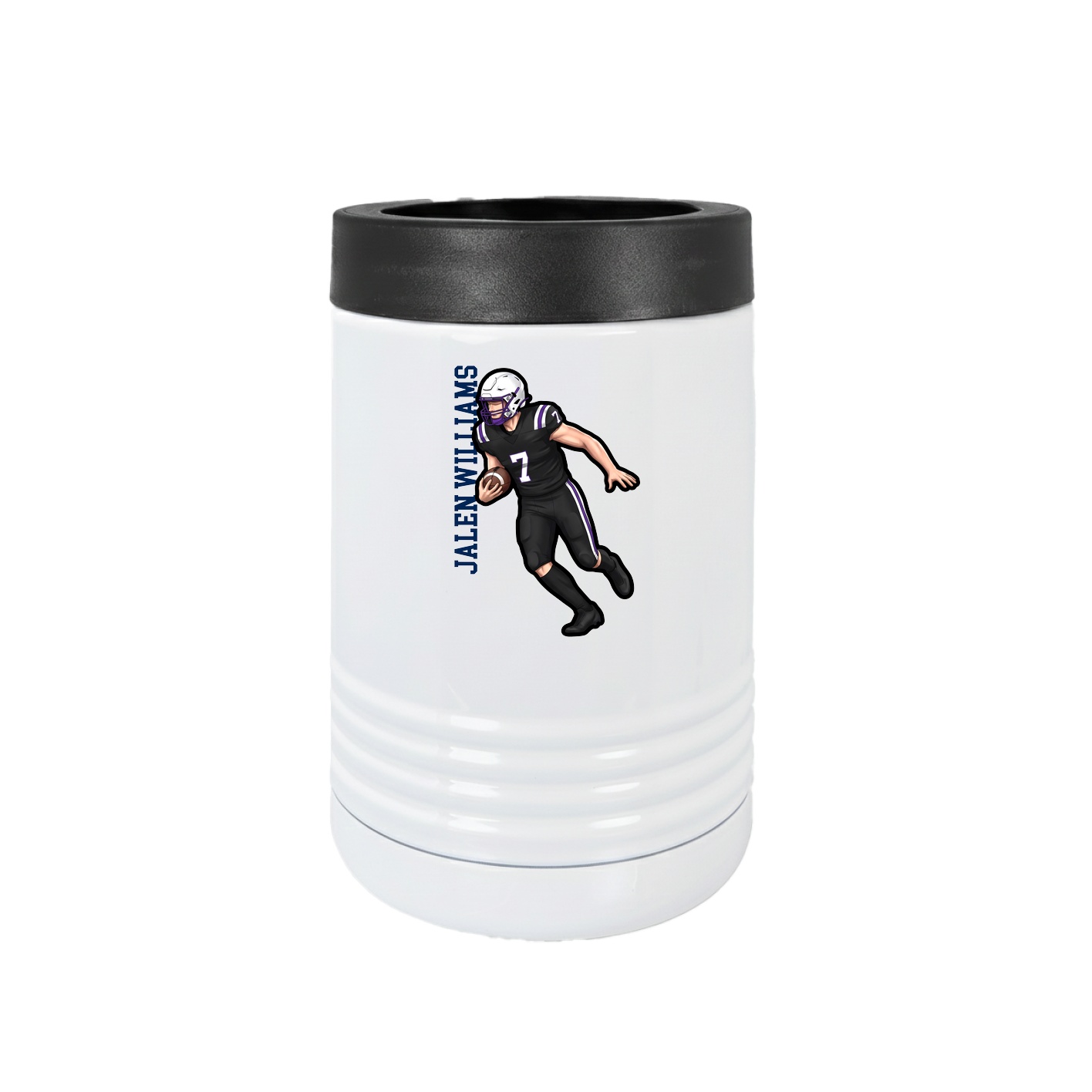 Beverage Holder — Name Vertical in White