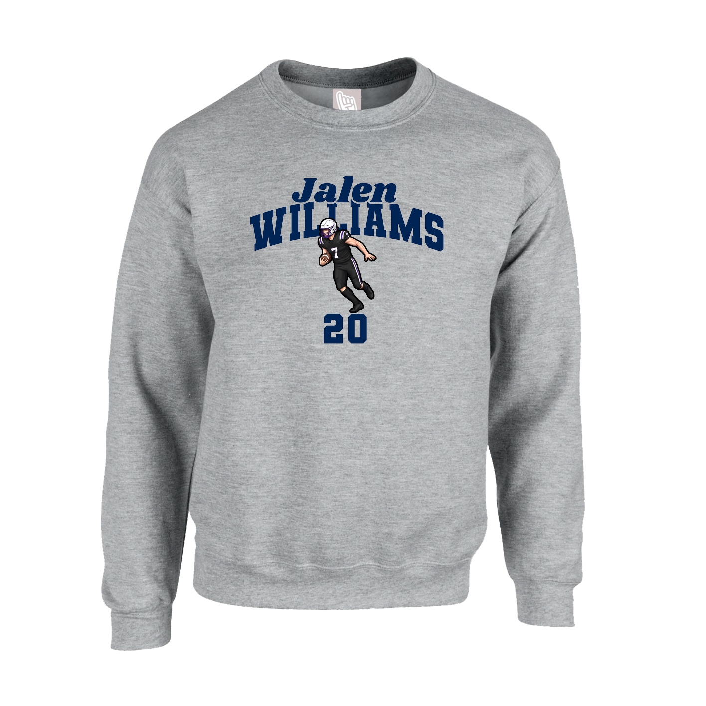 Fleece Crew — Signature Arch in Grey