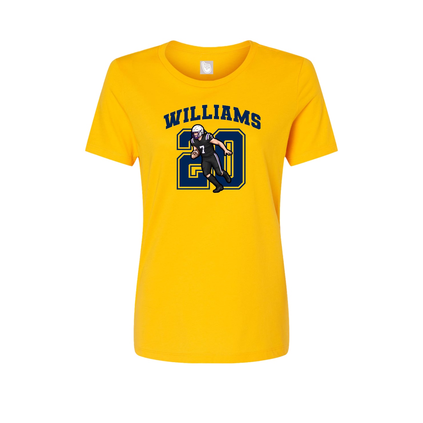 Fitted Women's Tee — Number in Gold
