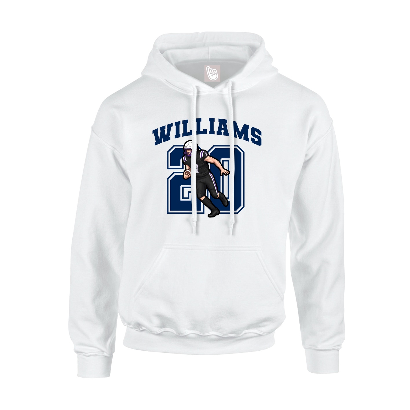 Youth Hoodie — Number in White