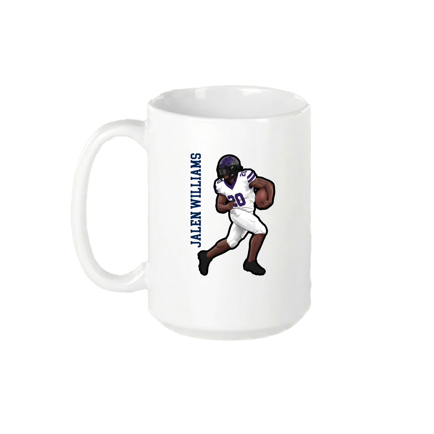 15oz Coffee Mug — Name Vertical in White