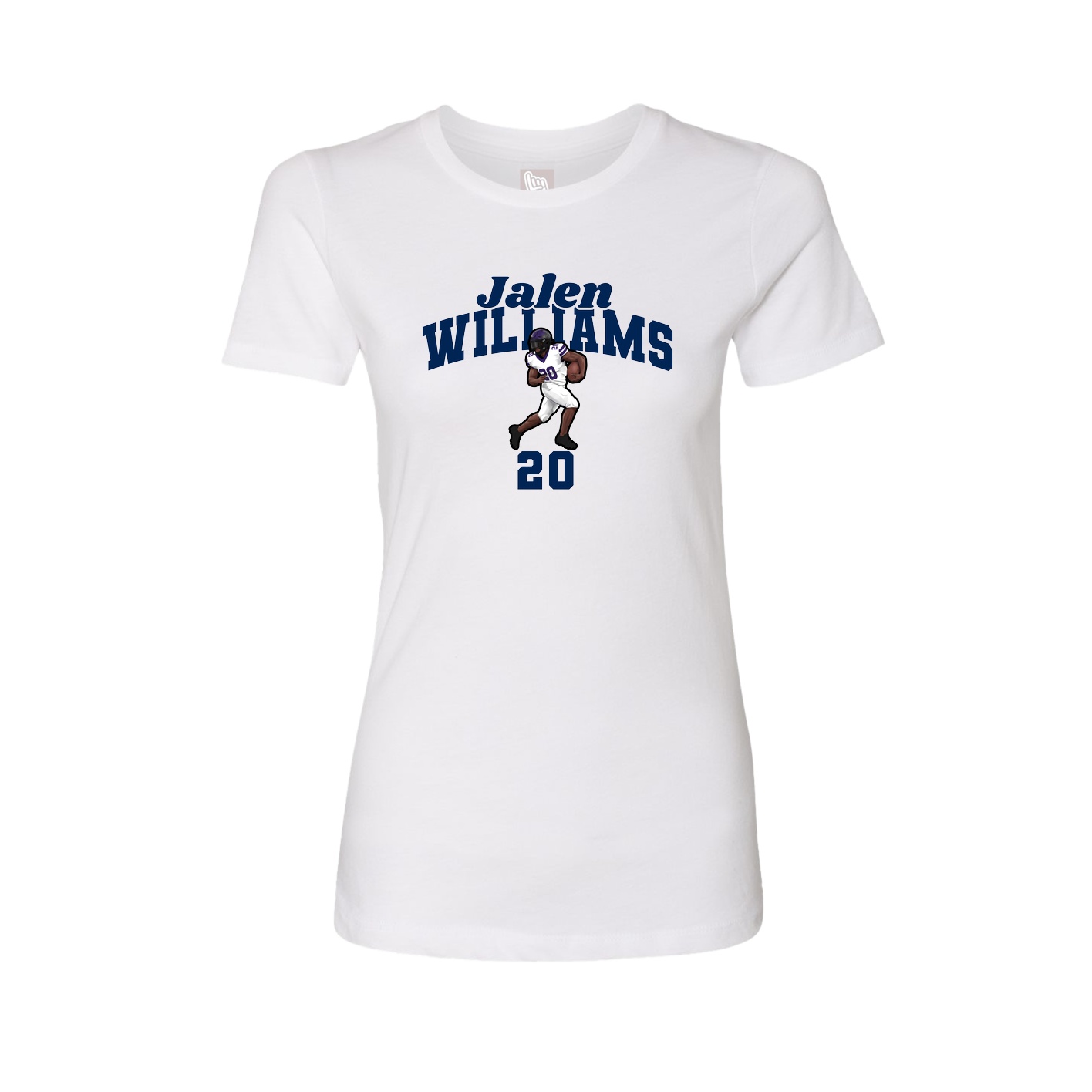 Fitted Women's Tee — Signature Arch in White