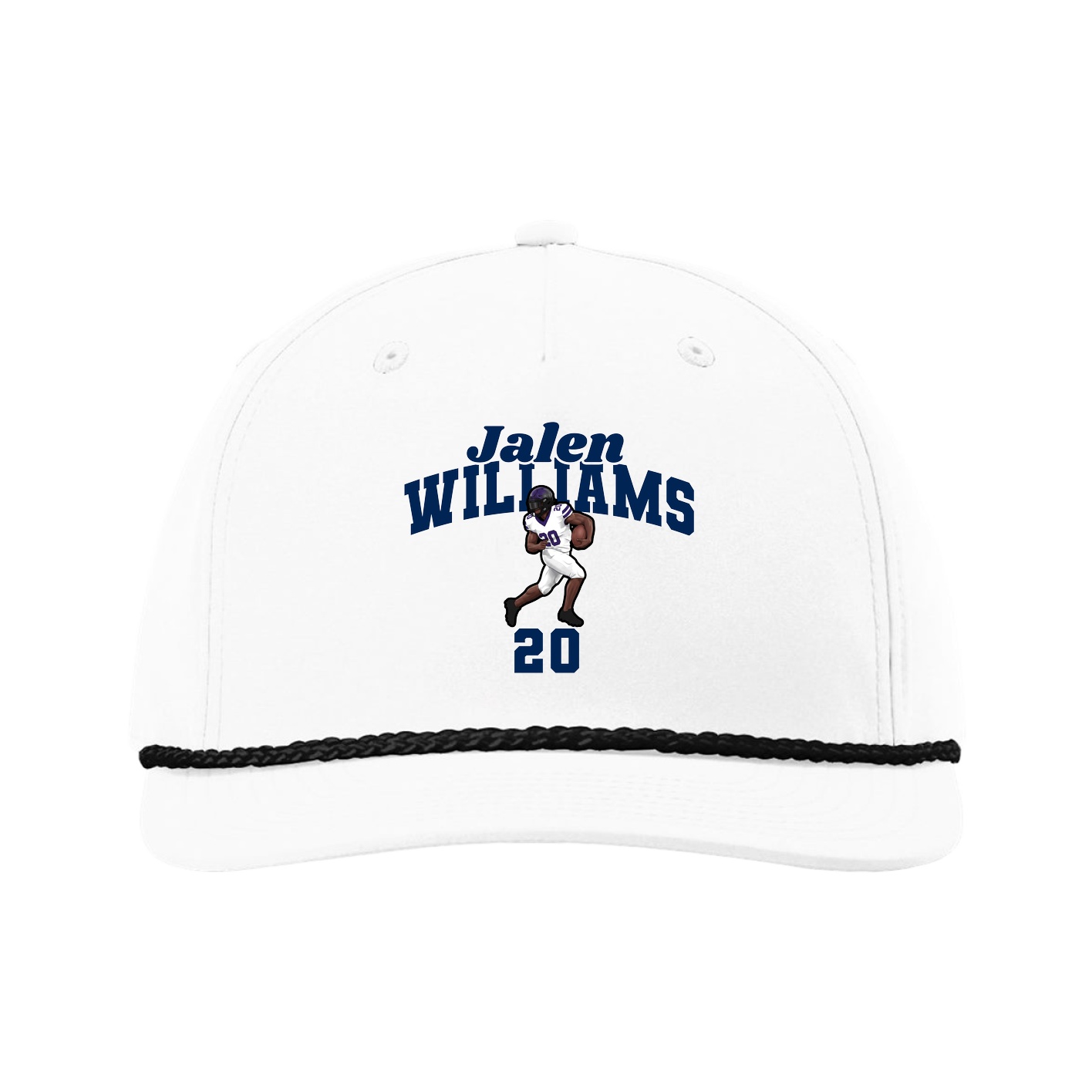 Five-Panel Classic Rope Cap — Signature Arch in White