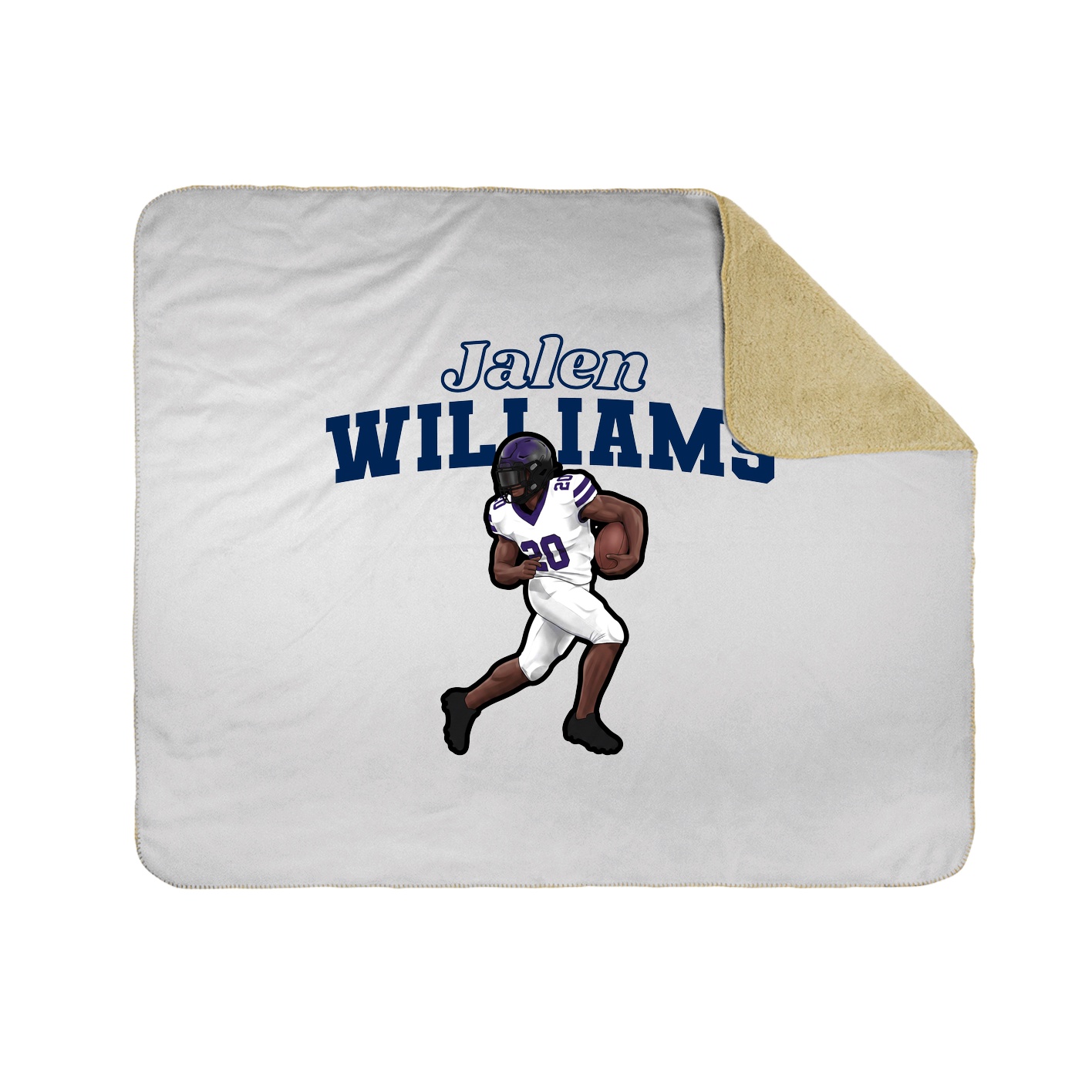 Throw Blanket — Name Arch in White