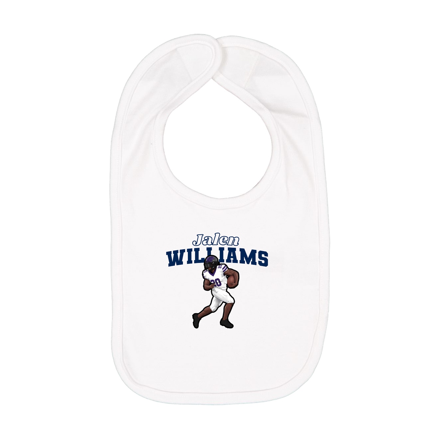 Infant Bib — Name Arch in White