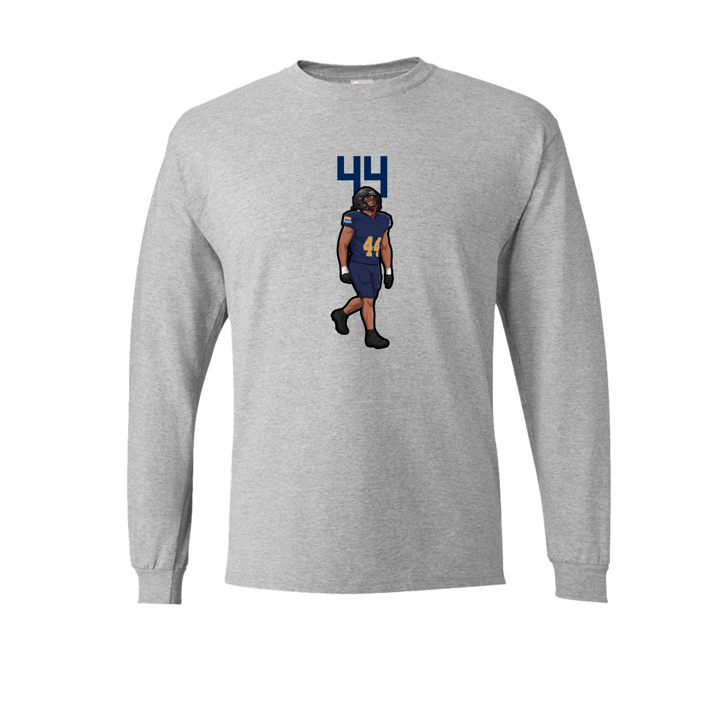 Long Sleeve Tee — Number Top in Grey