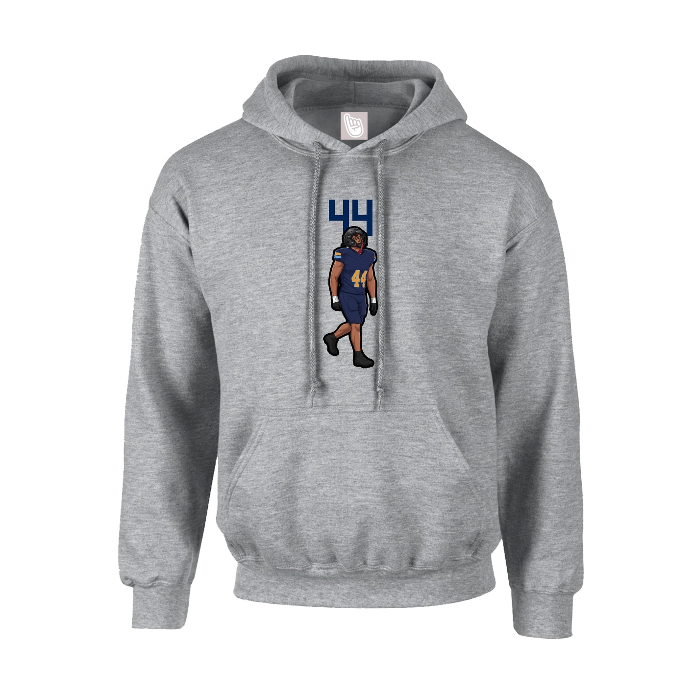 Youth Hoodie — Number Top in Grey
