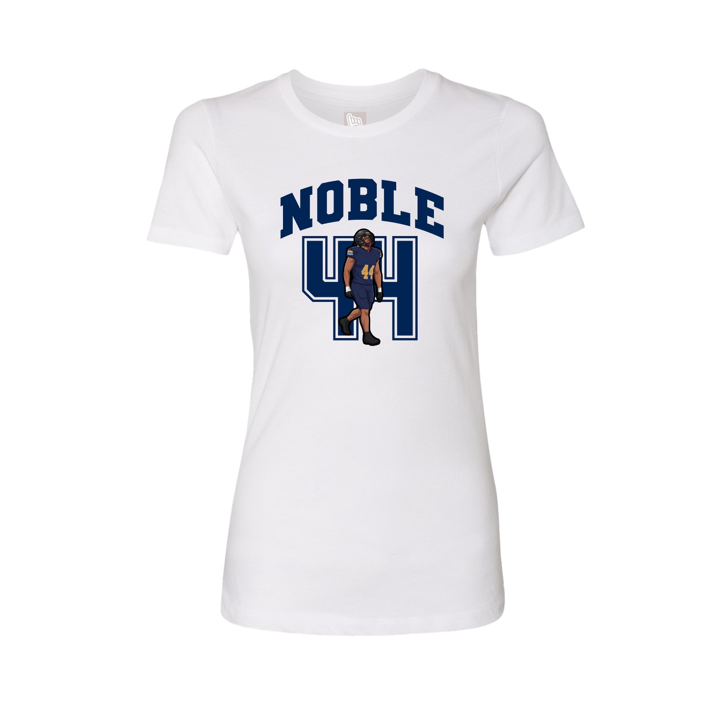 Fitted Women's Tee — Number in White