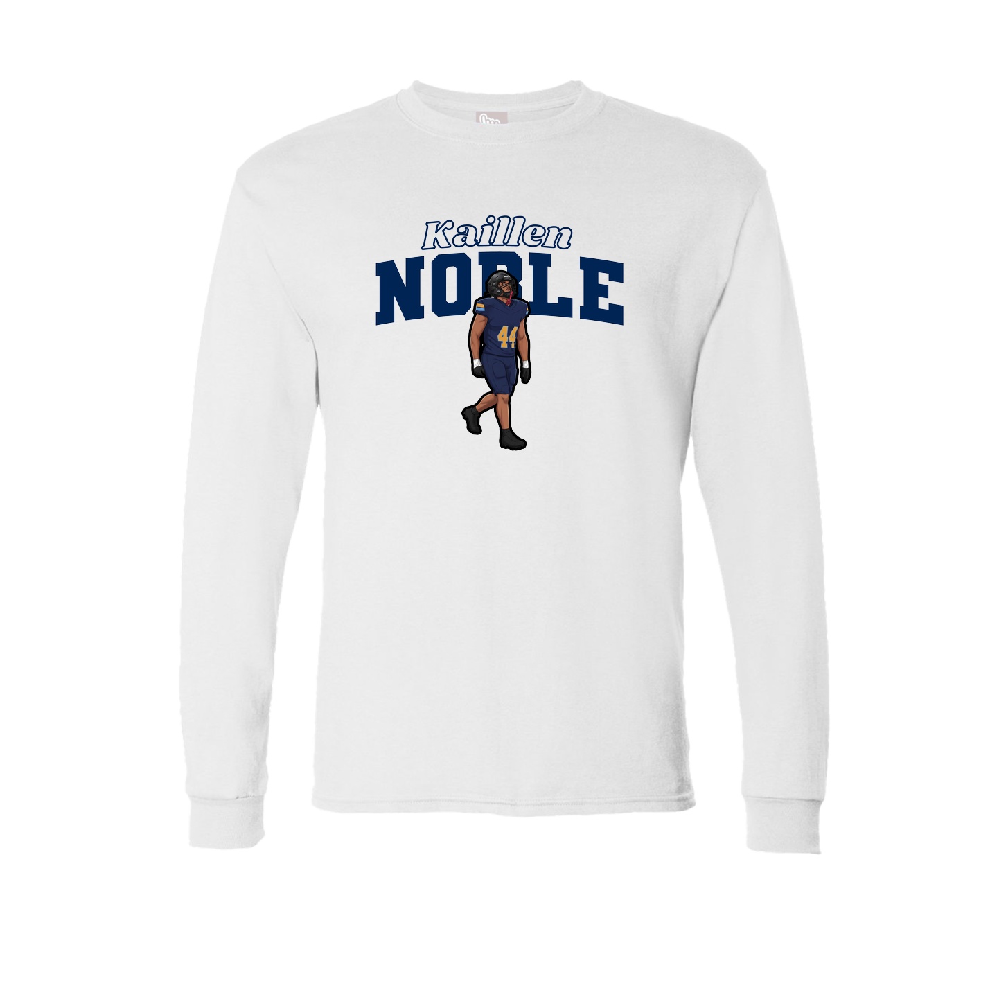Long Sleeve Tee — Name Arch in White
