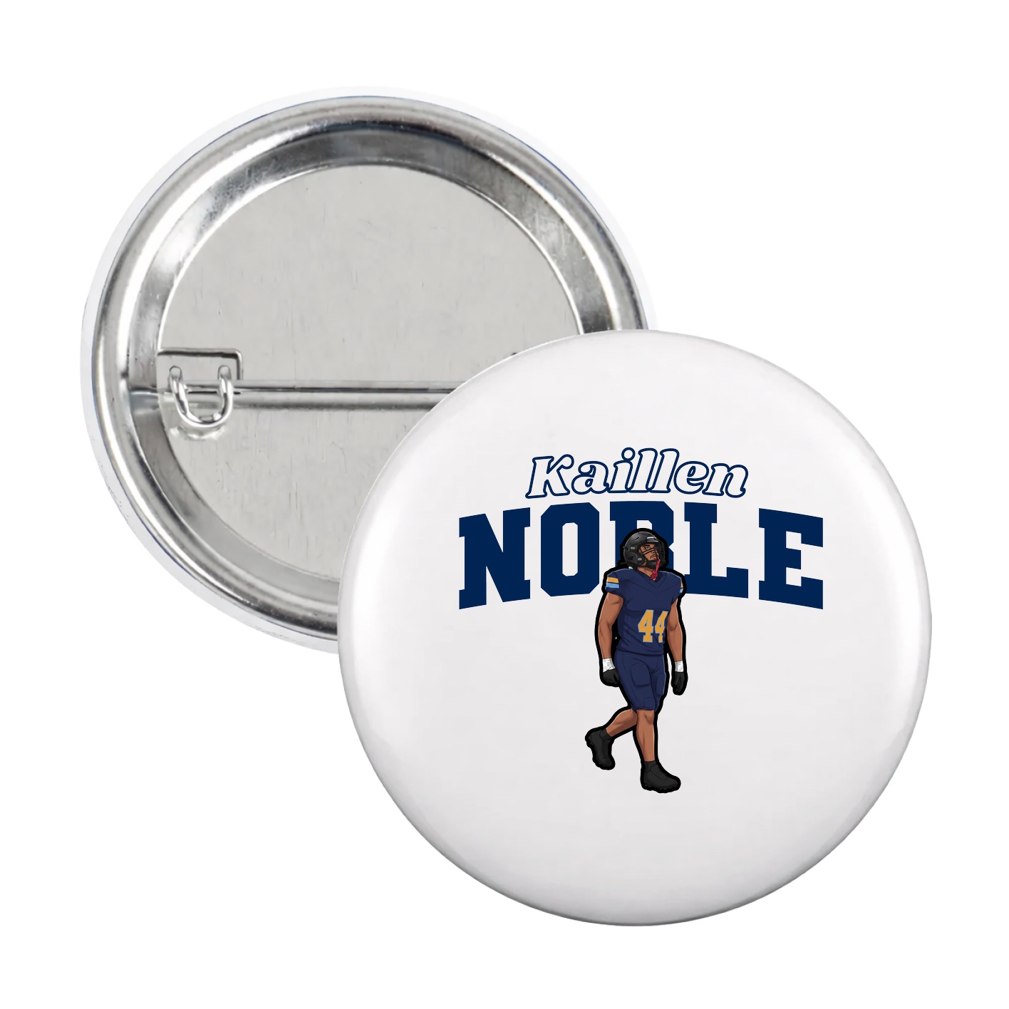 Game Day Button — Name Arch in White