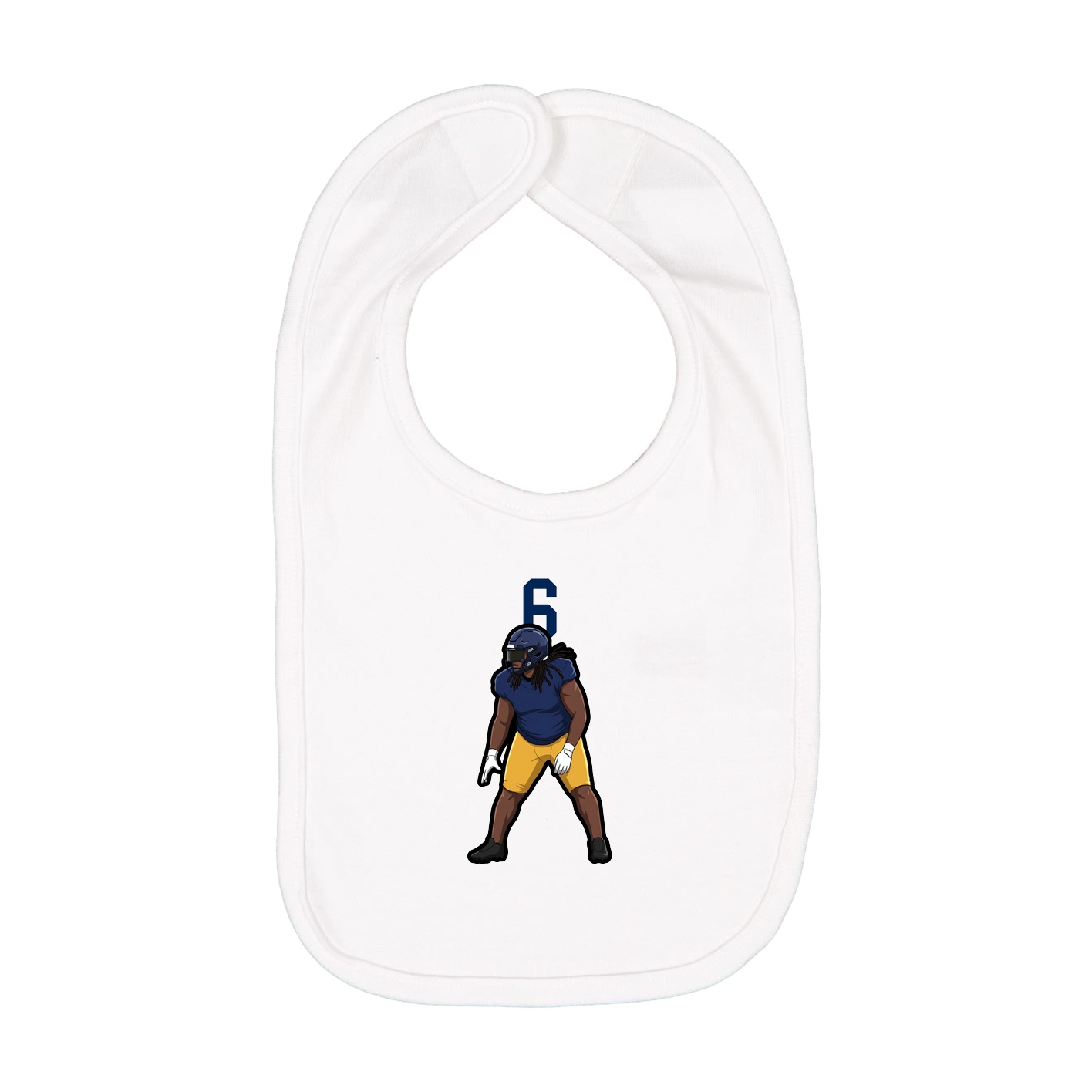 Infant Bib — Number Top in White