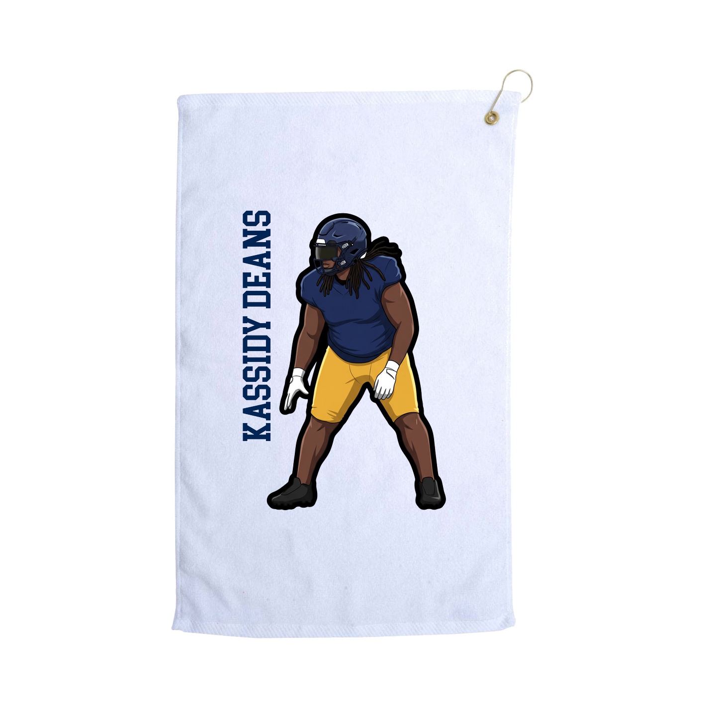 Golf Towel — Name Vertical in White