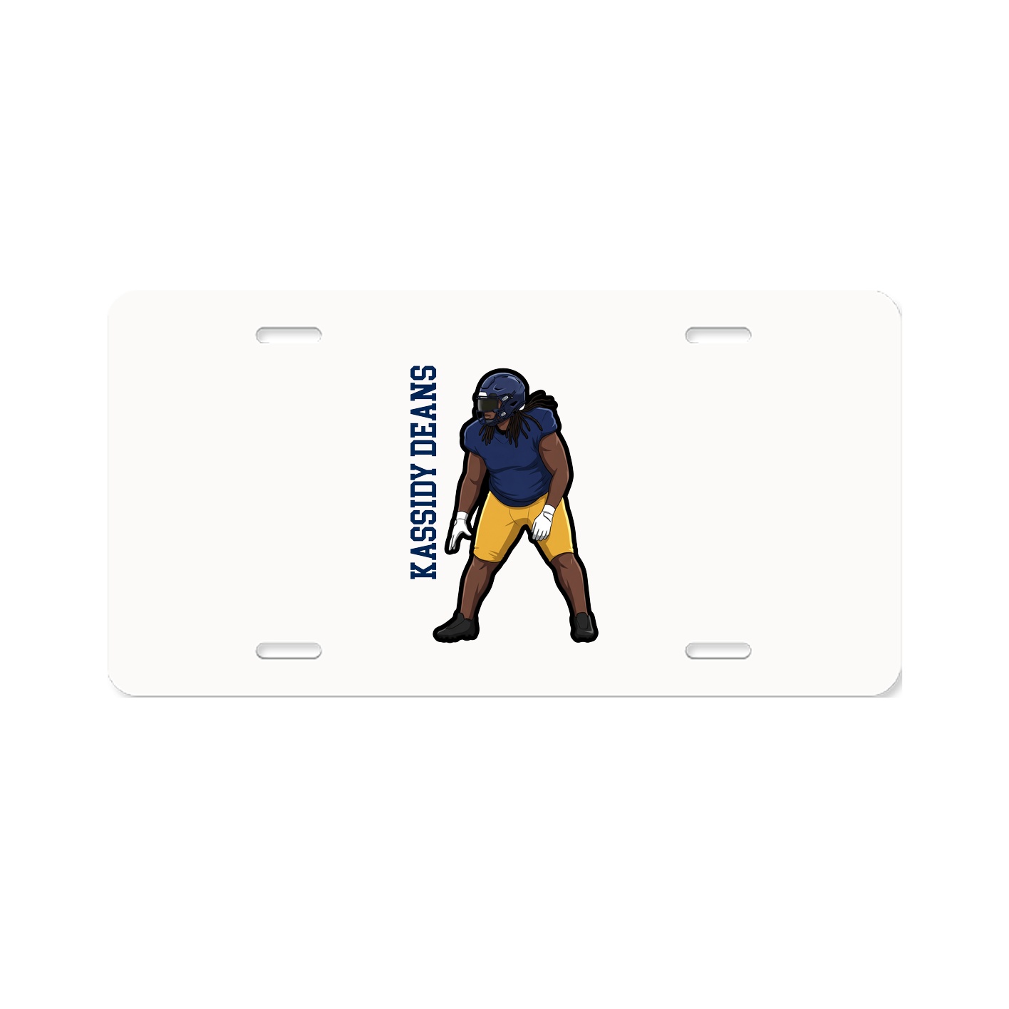 License Plate — Name Vertical in Classic