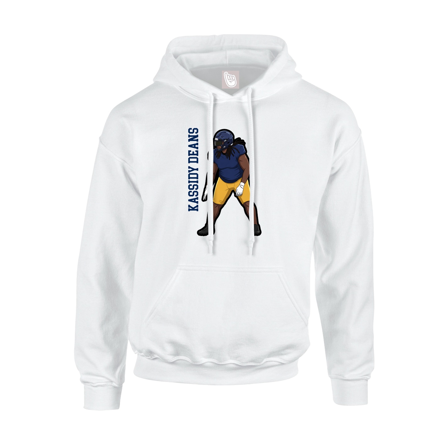 Hoodie — Name Vertical in White