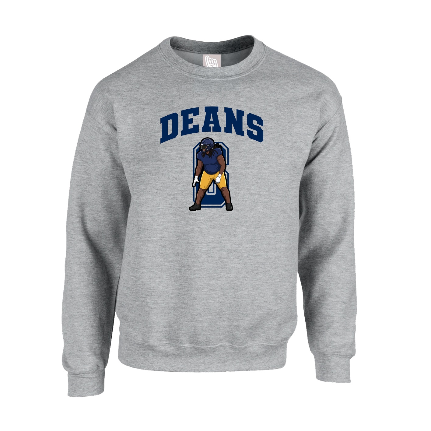 Fleece Crew — Number in Grey