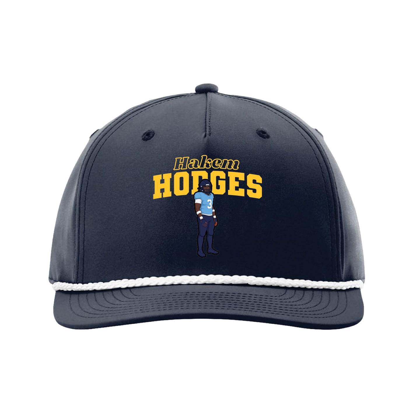 Five-Panel Classic Rope Cap — Name Arch in Navy