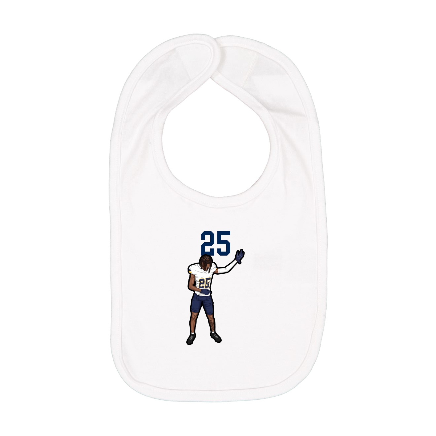 Infant Bib — Number Top in White