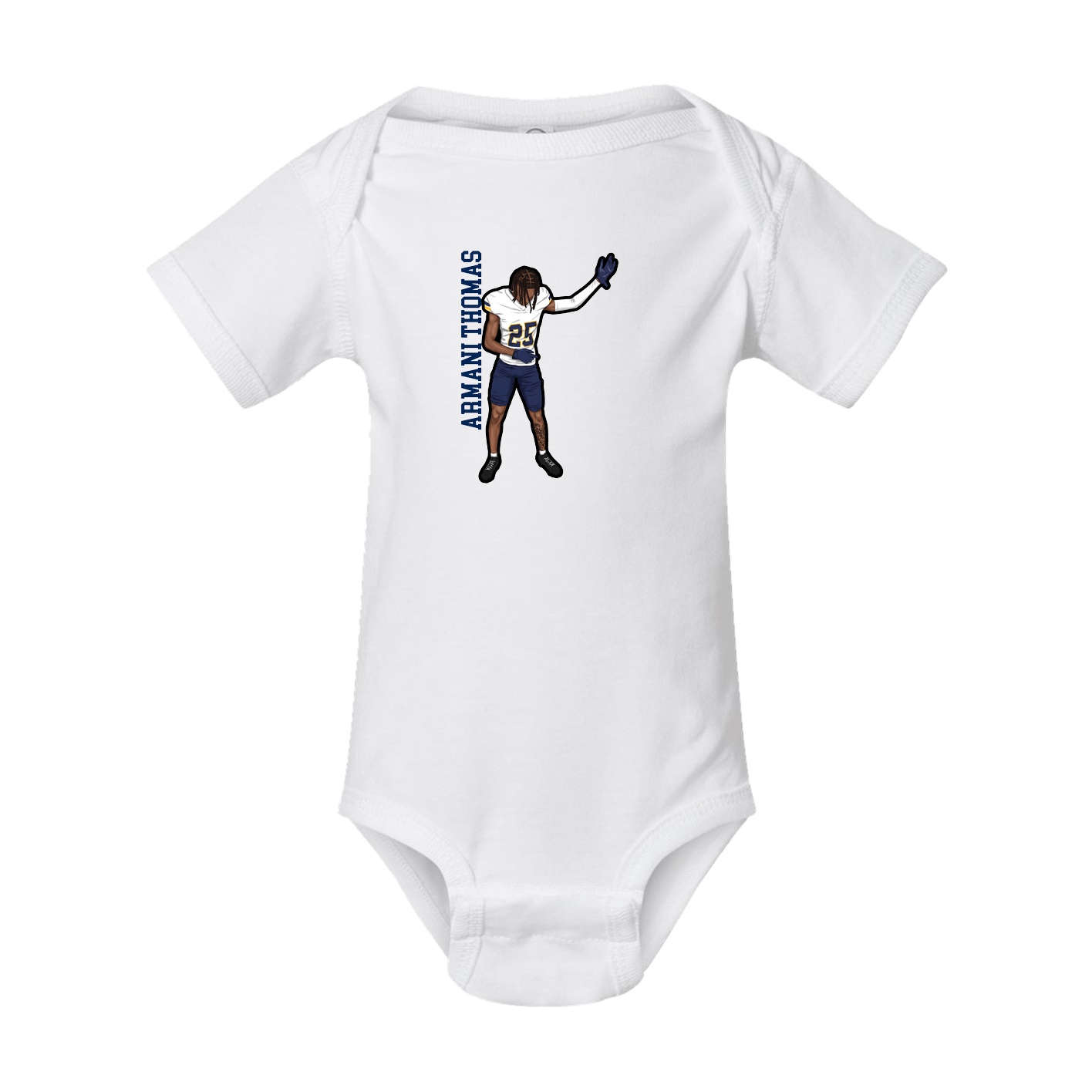 Baby Onesie — Name Vertical in White