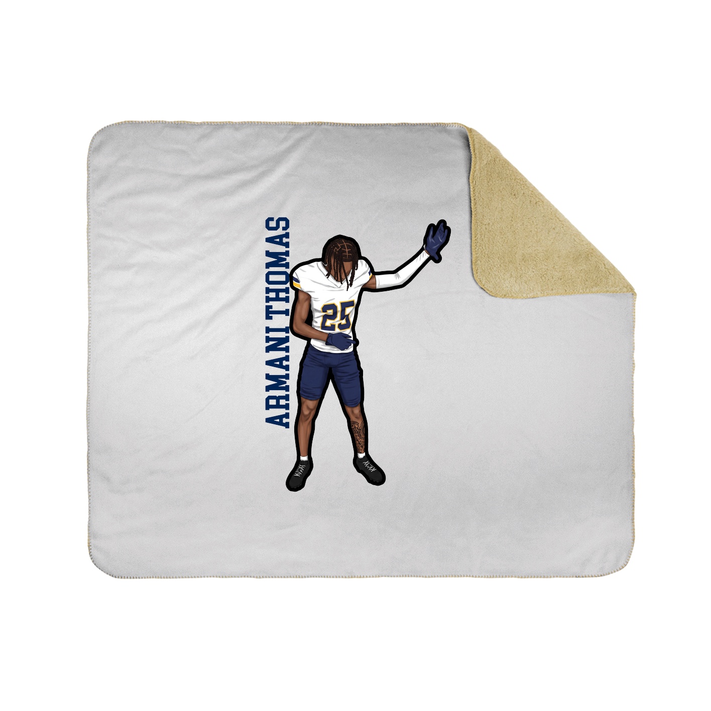 Throw Blanket — Name Vertical in White