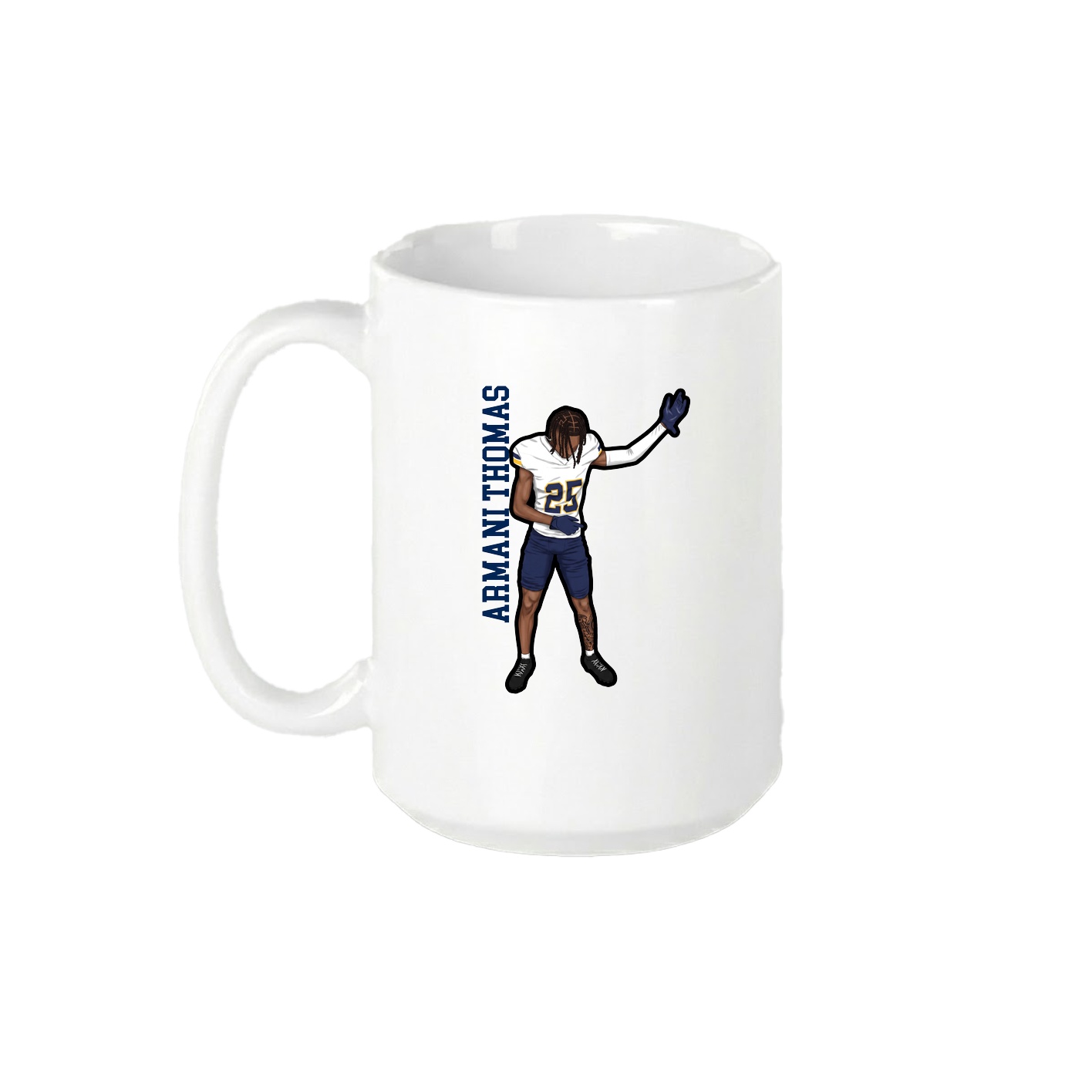 15oz Coffee Mug — Name Vertical in White