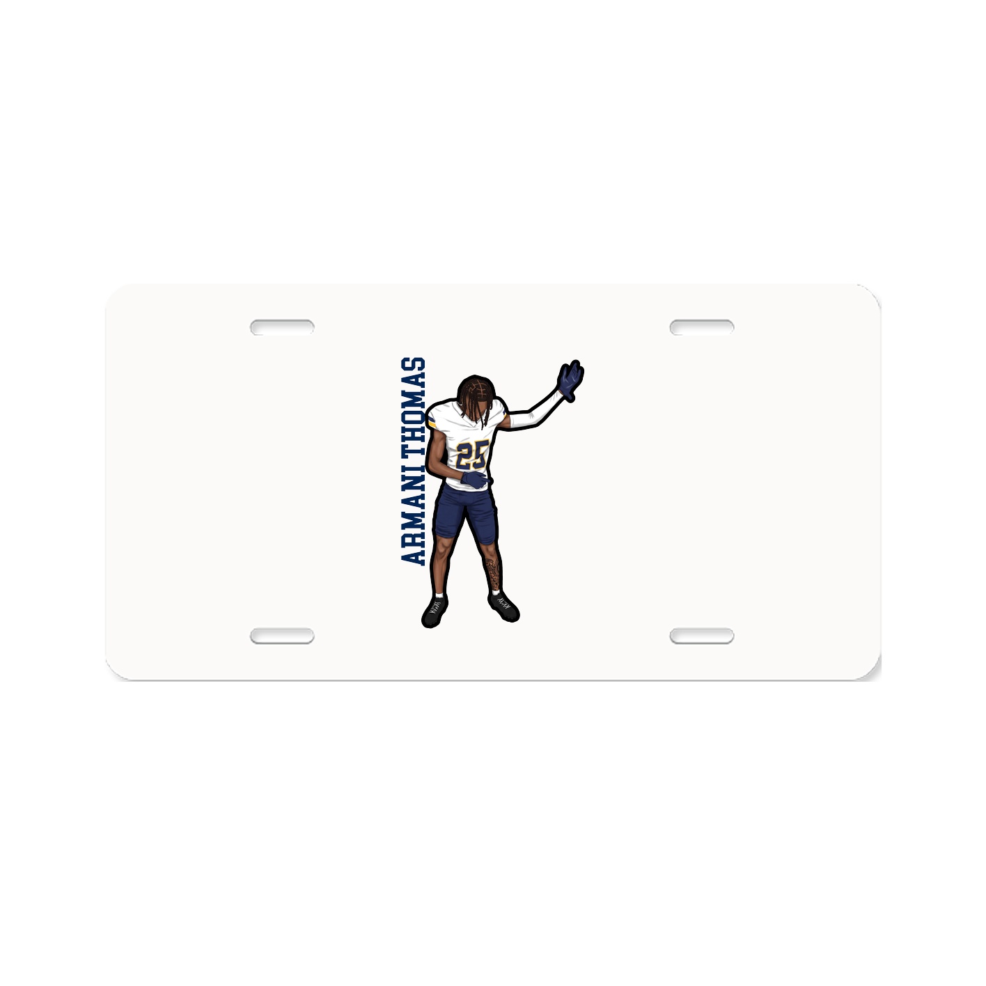 License Plate — Name Vertical in Classic