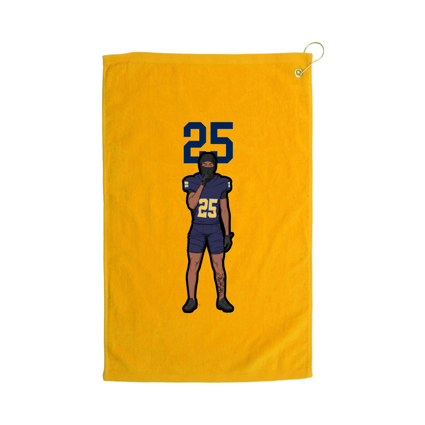 Golf Towel — Number Top in Gold