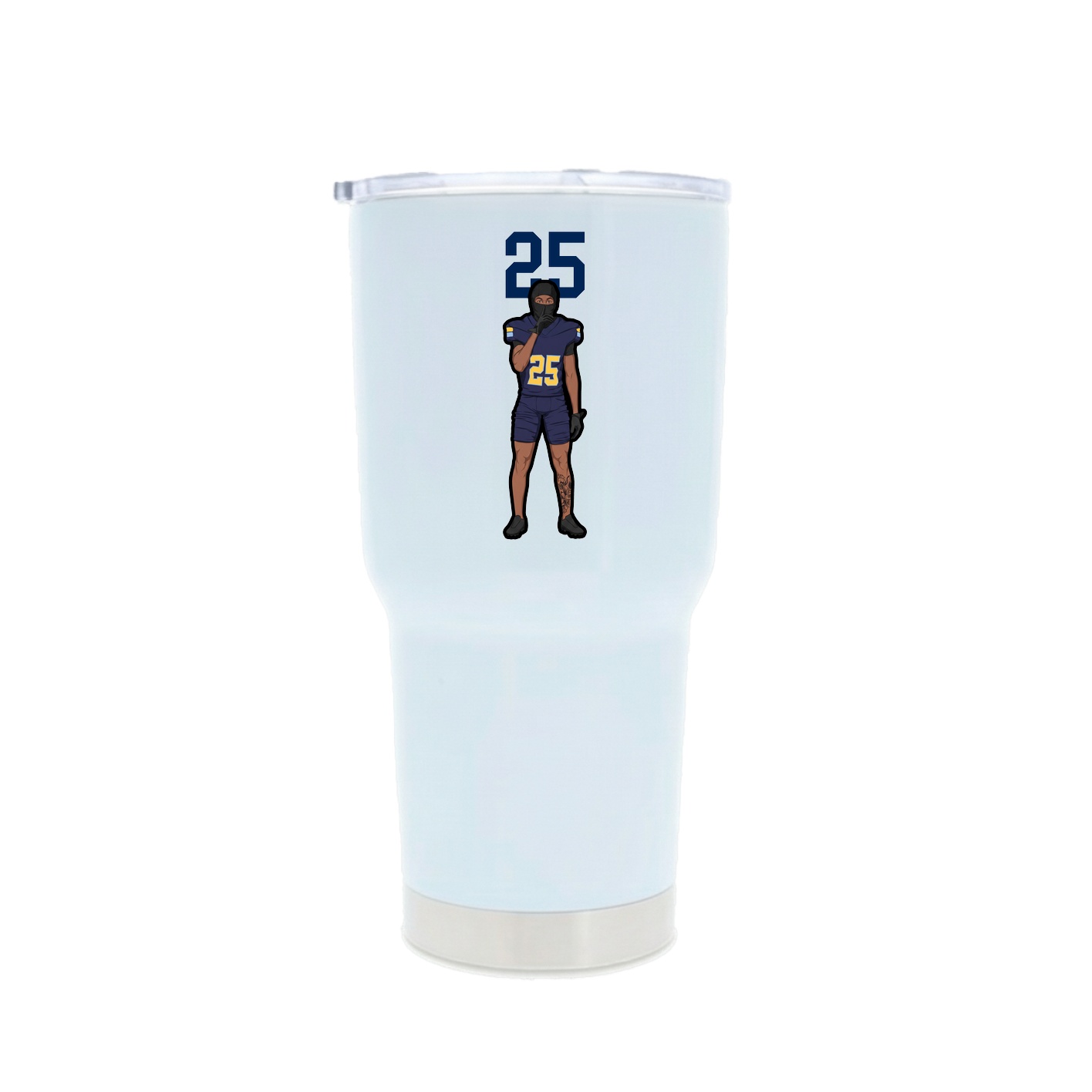 30oz Stainless Steel Tumbler — Number Top in White