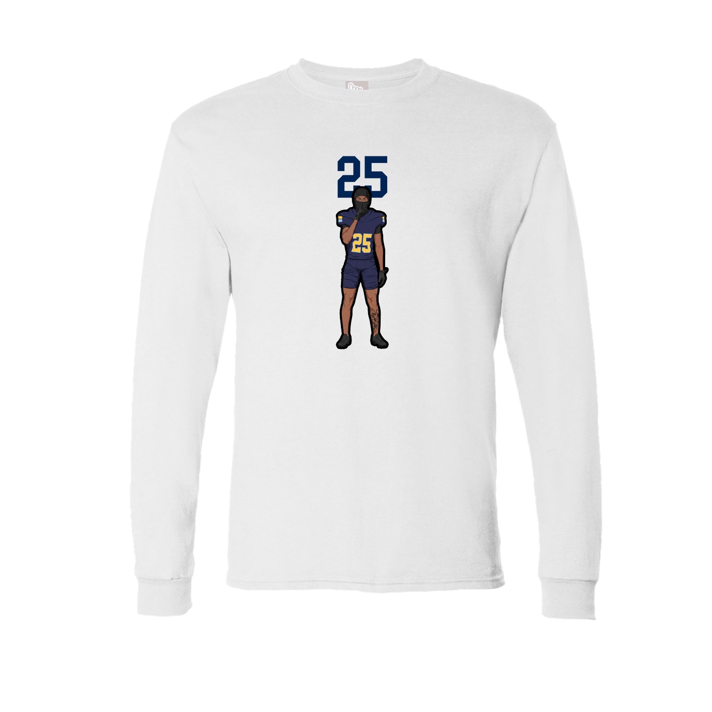 Long Sleeve Tee — Number Top in White